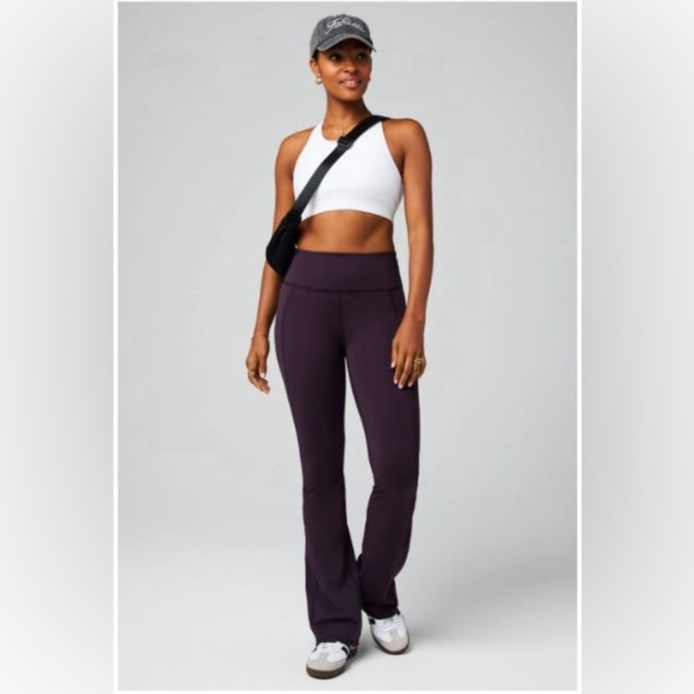 NWOT……Fabletics Deep Plum PureLuxe High Waisted Flare Leg Pants